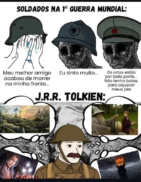 Soldados na 1ª Guerra Mundial vs Tolkien