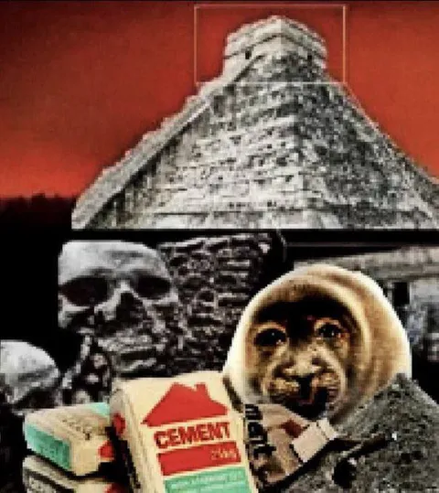Monkey Holding Cement at the Pyramid