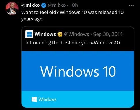 Windows 10 Was Released 10 Years Ago