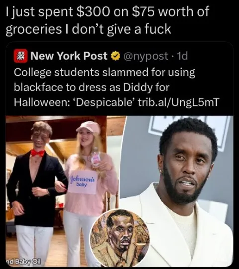 Groceries and Diddy Halloween Costume