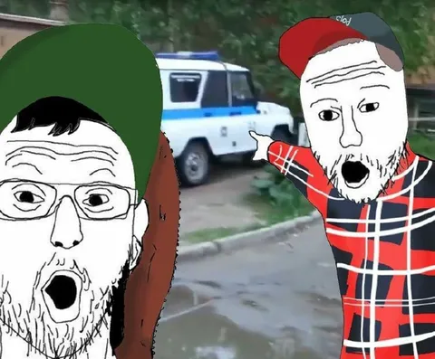Вояки у полицейской машины