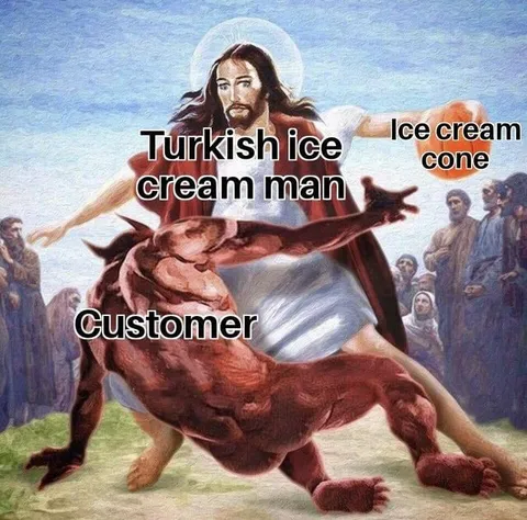Turkish Ice Cream Man vs Customer