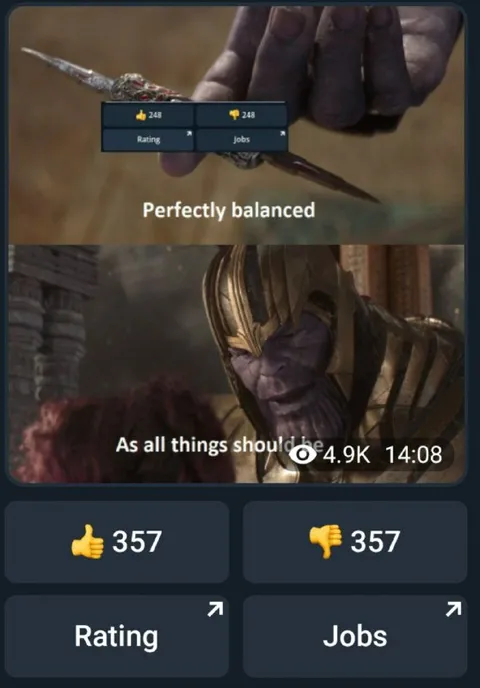 Perfectly Balanced Rating and Jobs