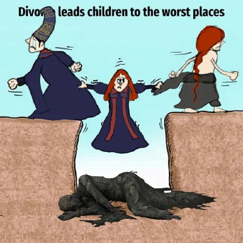 Divor Leads Children to Danger
