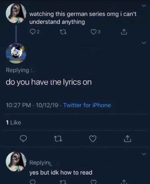 German Series Lyrics Confusion