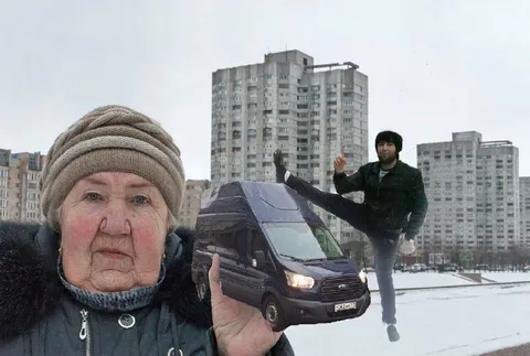 Бабушка и летающая маршрутка