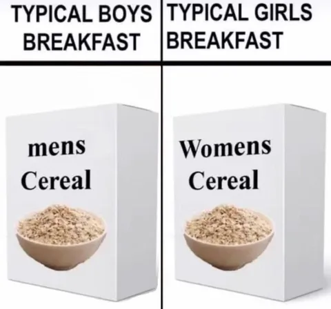 Typical Boys and Girls Breakfast