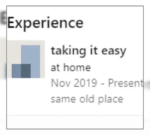 Experience Taking It Easy at Home