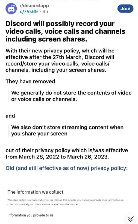 Discord Privacy Policy Contradiction