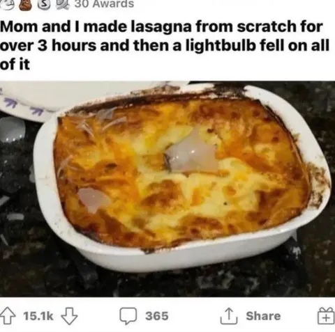 Lasagna Ruined by Lightbulb