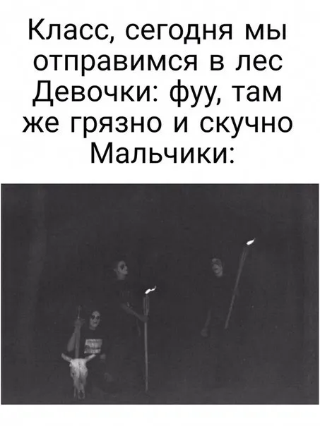 Мальчики отправились в лес