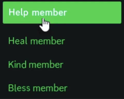 Help Member Button Menu