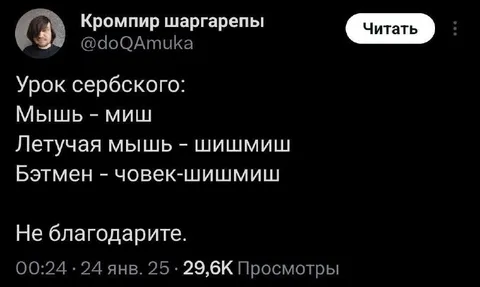 Урок сербского про Бэтмена