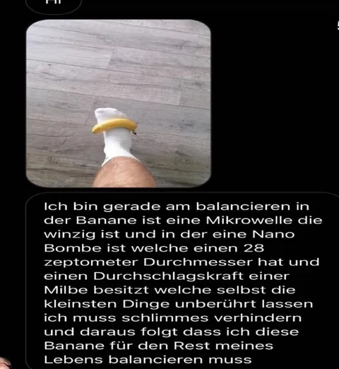 Für immer auf der Banane balancieren