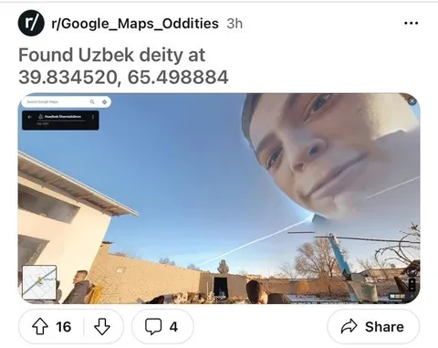 Uzbek deity on Google Maps