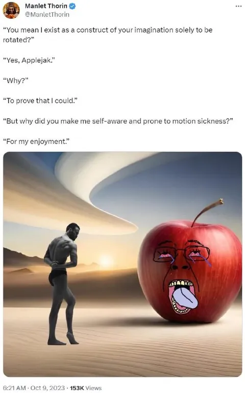 Self-Aware Apple Gets Motion Sickness