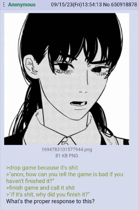 Proper Response to a Bad Game