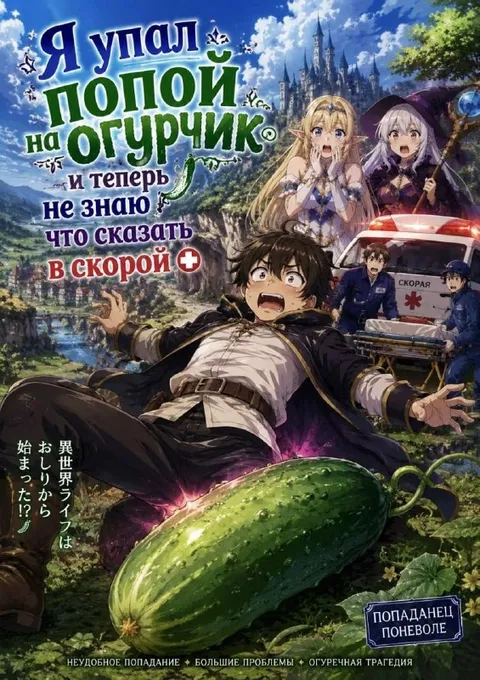 Падение попой на огурчик