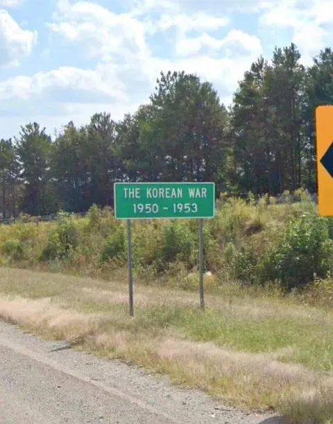 The Korean War Road Sign