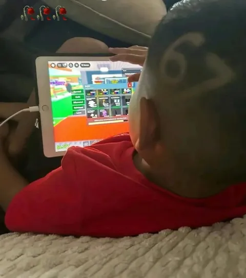 Kid Gaming on a Tablet