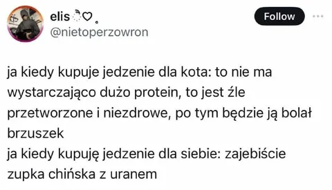 Zdrowe jedzenie dla kota, zupa dla mnie