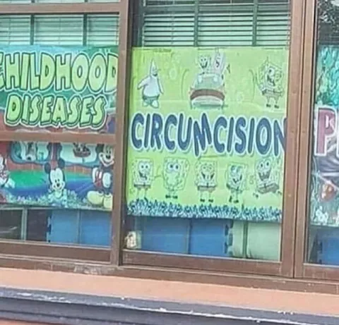 SpongeBob Circumcision Sign