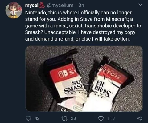 Destroyed Super Smash Bros Copy