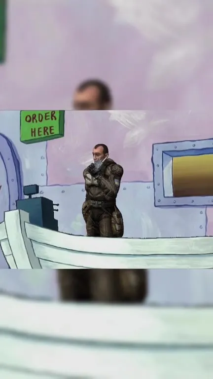 Armored Man Waiting to Order