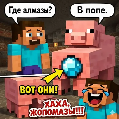 Алмазы в попе у свиньи