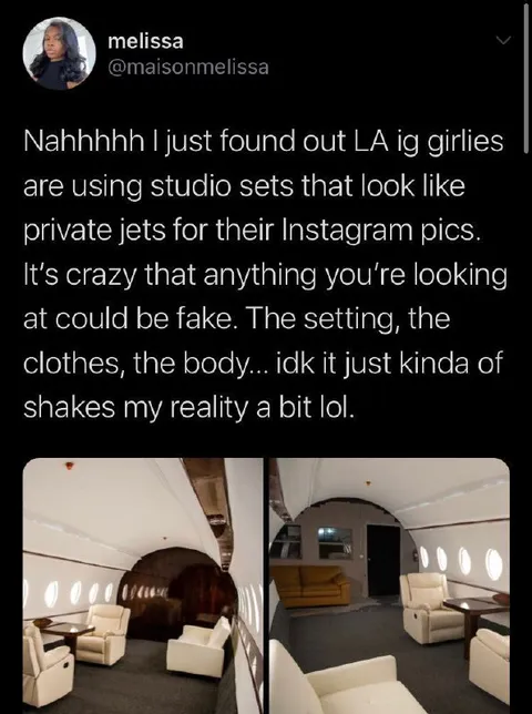 Fake Private Jet Instagram Set
