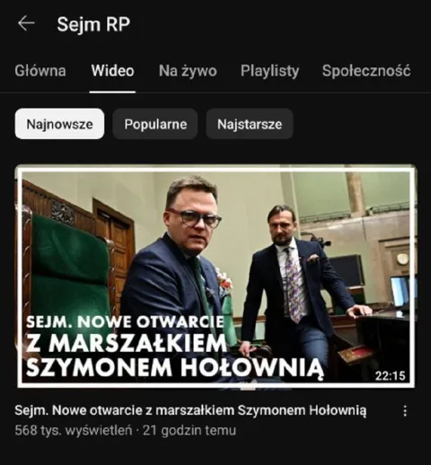 Nowe otwarcie Sejmu