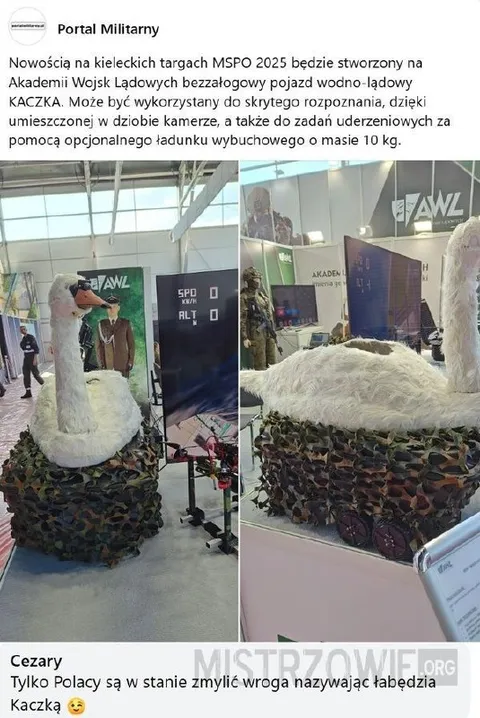 Wojskowa kaczka z targów MSPO