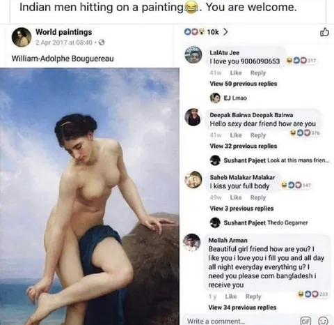 Indian Men Hitting on a Painting