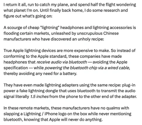 Fake Lightning Bluetooth Headphones