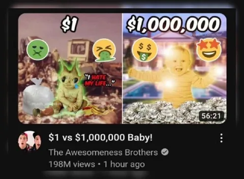 $1 vs $1,000,000 Baby