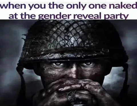 Only One Naked at Gender Reveal