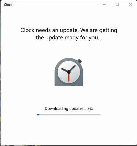 Clock Update Stuck at 3%