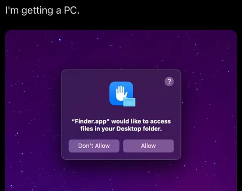 Mac Finder Wants Desktop Access