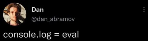 console.log equals eval
