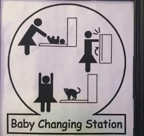 Confusing Baby Changing Station Sign