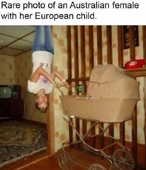 Australian Female With European Child