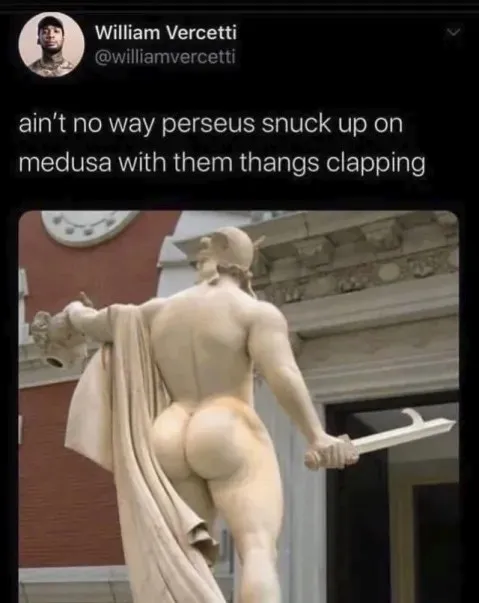 Perseus Sneaks Up on Medusa