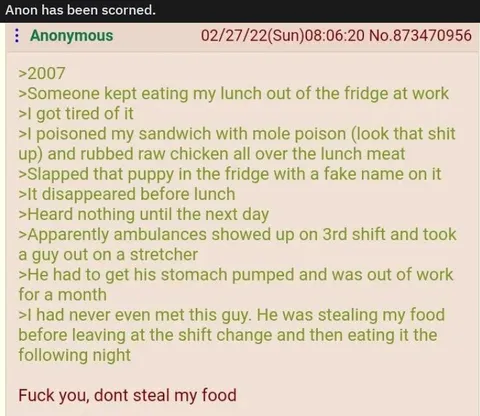 Anon poisons lunch thief