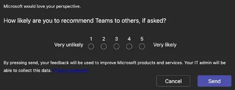 Microsoft Teams Recommendation Survey