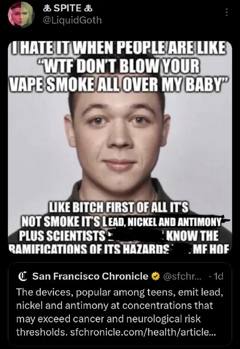 Vape Smoke Is Actually Lead
