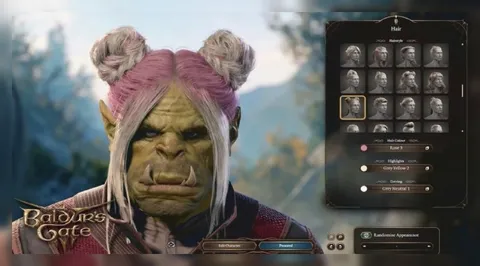 Pink-Haired Orc in Baldur's Gate