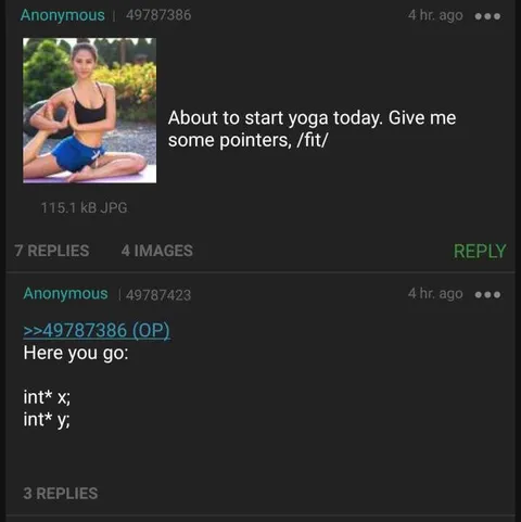 Yoga Pointers Programming Joke
