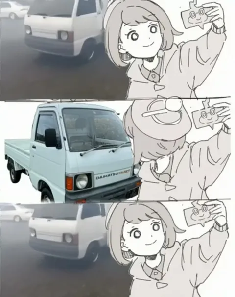 Аниме и грузовичок Daihatsu