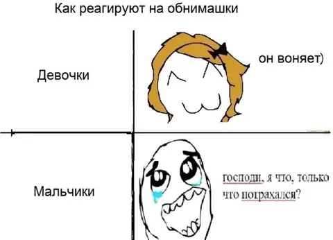Как реагируют на обнимашки