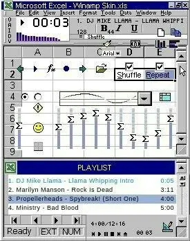Excel Winamp Skin Playlist